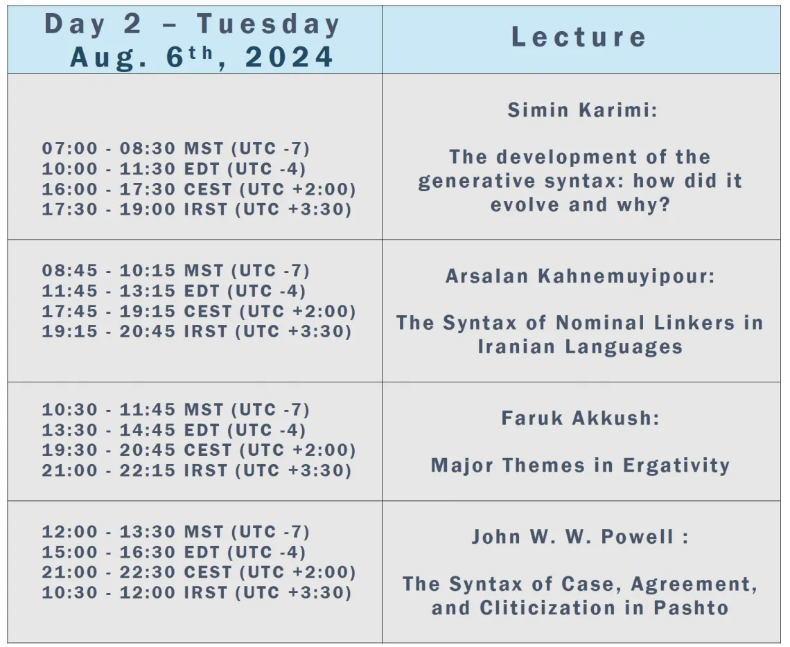 sample schedule